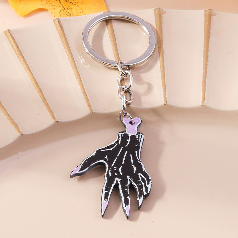 Wholesale Cartoon Demon Palm Skull Zinc Alloy Keychain